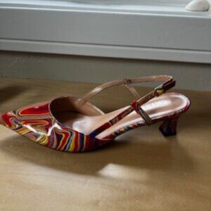 Kitten heel slingbacks